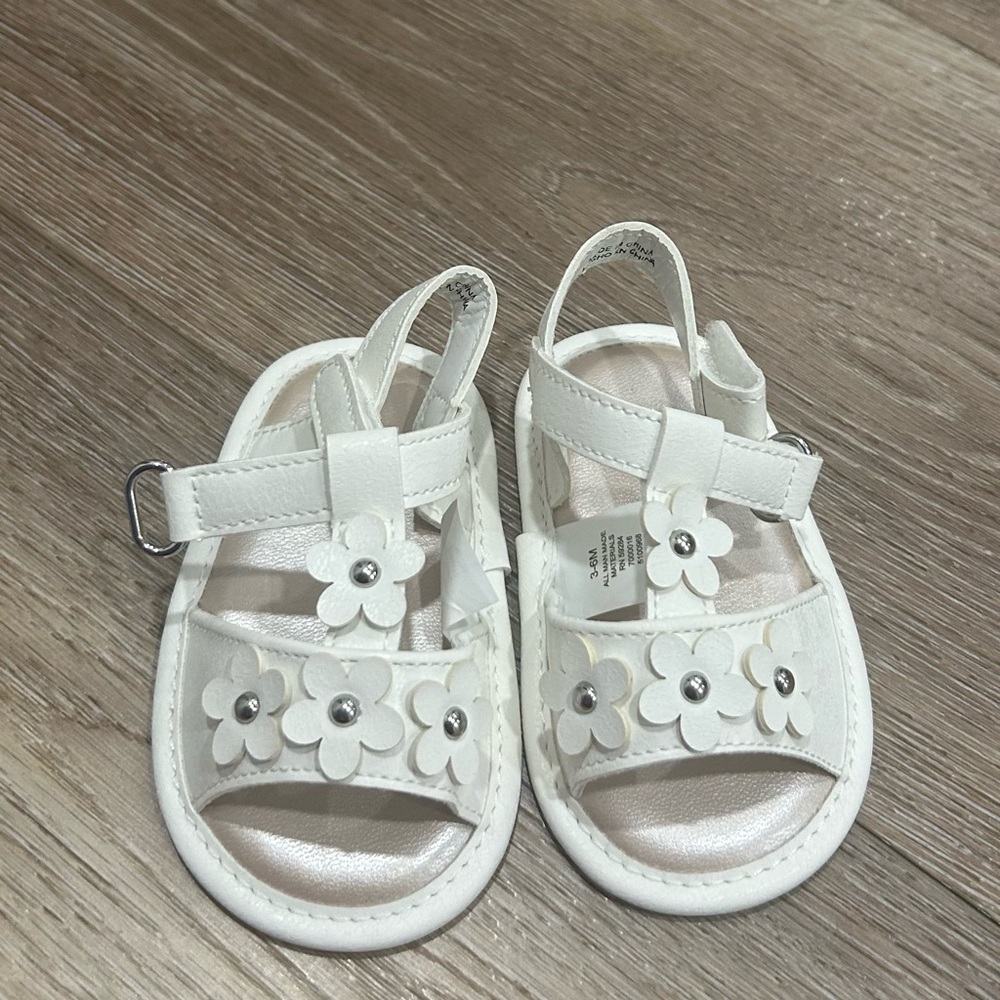 White Floral Kids Sandals